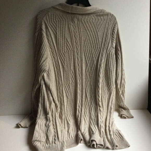 Long cotton cardigan with square pockets 1X - Picture 3 of 6
